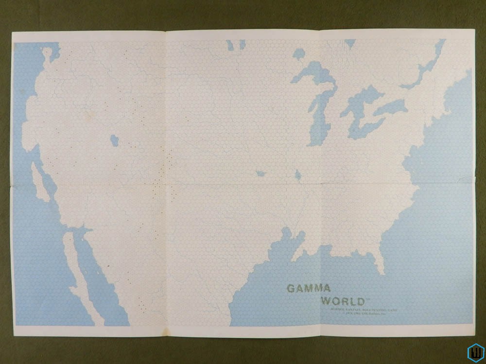Gamma World Map: 1st Edition (Post Apocalypse America Hex) 1981