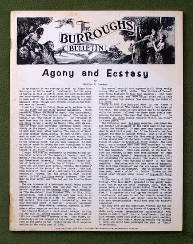 Image for Burroughs Bulletin Original Series #17 - Agony and Ecstasy
