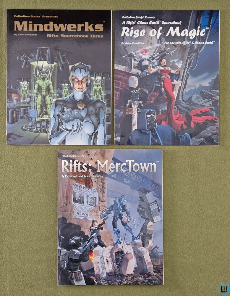 Image for RIFTS Mindwerks + Chaos Earth Rise of Magic + MercTown Palladium RIFTS Mindwerks + Chaos Earth Rise of Magic + MercTown Palladium